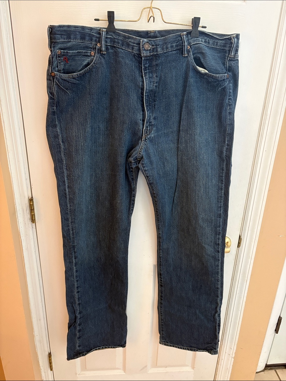 Polo Ralph Lauren RL Straight-Leg Dark Blue Denim Jeans men’s 42 x 36